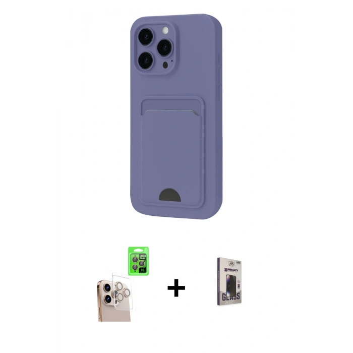 MARSİLYAN™- iPhone 16 Pro Max Kılıf Vadi Çizgi Prime - Siyah Bilvis Hayalet Cam Ekran Koruyucu + Raze Metal Kamera Lens - NLGY