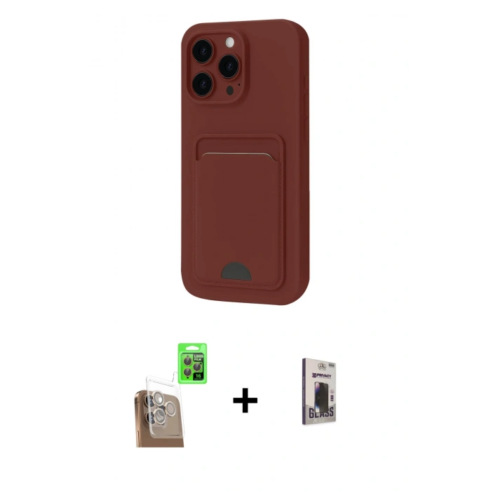 MARSİLYAN™- iPhone 16 Pro Max Kılıf Vadi Çizgi Prime - Siyah Bilvis Hayalet Cam Ekran Koruyucu + Raze Metal Kamera Lens - CLTM