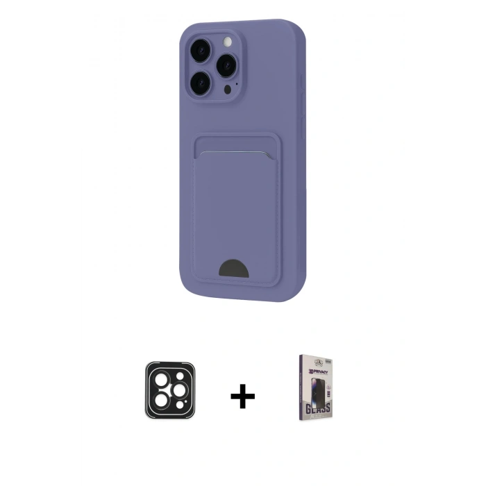 MARSİLYAN™- iPhone 16 Pro Max Kılıf Vadi Çizgi Prime - Siyah Bilvis Hayalet Cam Ekran Koruyucu + PVD Metal Kamera Lens - SH