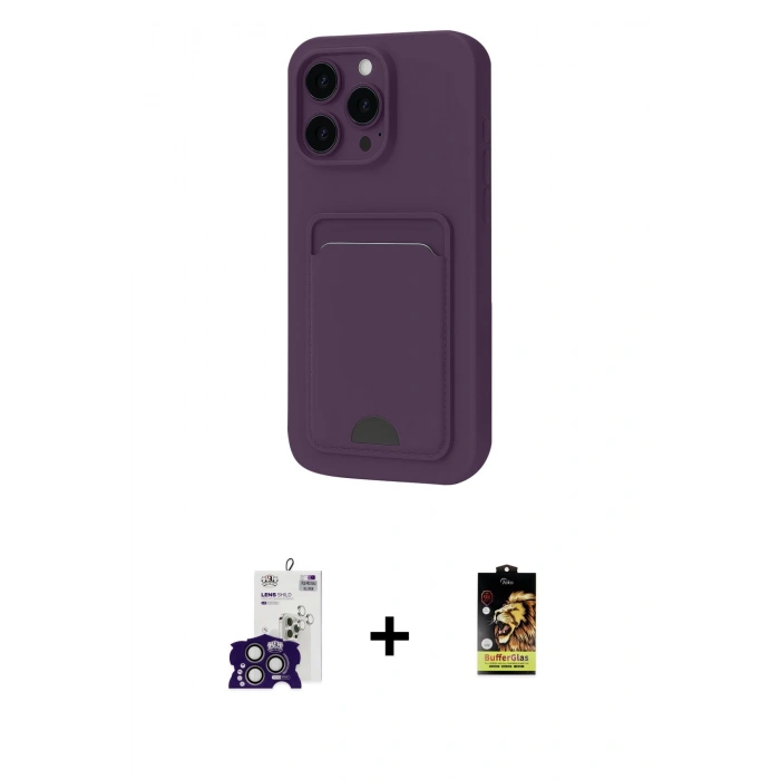 MARSİLYAN™- iPhone 16 Pro Max Kılıf Vadi Çizgi Prime - Siyah Buffer Cam Ekran Koruyucu + Bilvis Titan Kamera Lens - TMGI