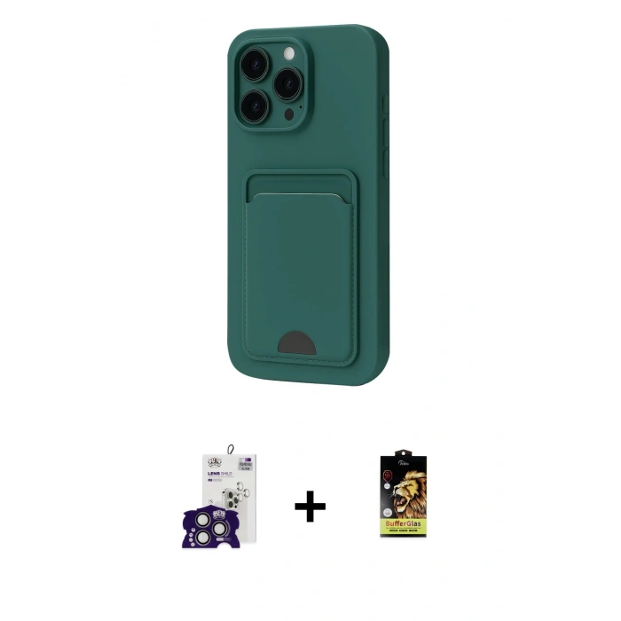 MARSİLYAN™- iPhone 16 Pro Max Kılıf Vadi Çizgi Prime - Siyah Buffer Cam Ekran Koruyucu + Bilvis Titan Kamera Lens - TMGI