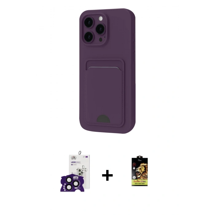MARSİLYAN™- iPhone 16 Pro Max Kılıf Vadi Çizgi Prime - Siyah Buffer Cam Ekran Koruyucu + Bilvis Titan Kamera Lens - SH