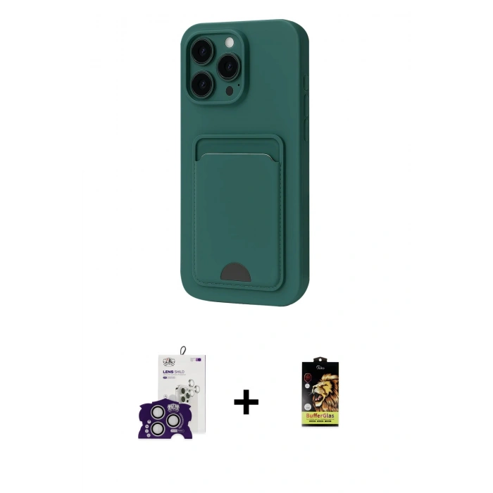 MARSİLYAN™- iPhone 16 Pro Max Kılıf Vadi Çizgi Prime - Siyah Buffer Cam Ekran Koruyucu + Bilvis Titan Kamera Lens - GS