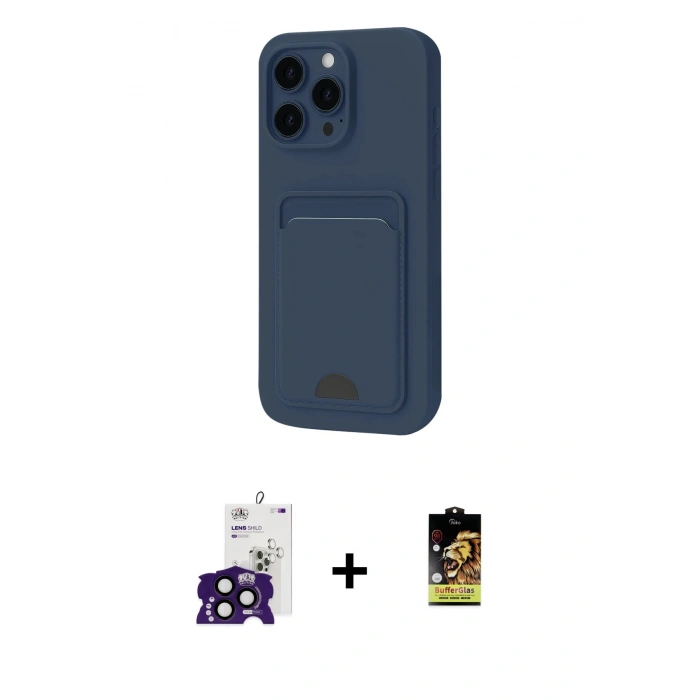 MARSİLYAN™- iPhone 16 Pro Max Kılıf Vadi Çizgi Prime - Siyah Buffer Cam Ekran Koruyucu + Bilvis Titan Kamera Lens - SH