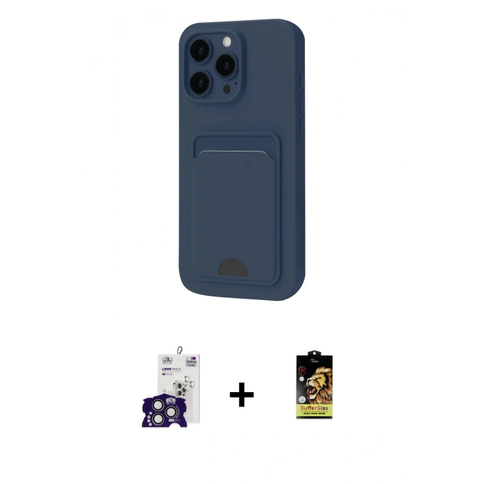 MARSİLYAN™- iPhone 16 Pro Max Kılıf Vadi Çizgi Prime - Siyah Buffer Cam Ekran Koruyucu + Bilvis Titan Kamera Lens - TMGI