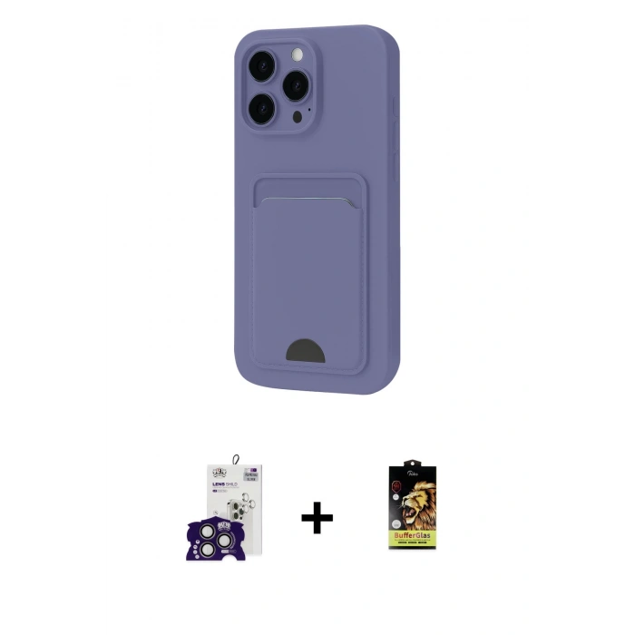 MARSİLYAN™- iPhone 16 Pro Max Kılıf Vadi Çizgi Prime - Siyah Buffer Cam Ekran Koruyucu + Bilvis Titan Kamera Lens - TMGI