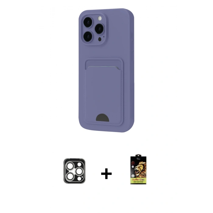 MARSİLYAN™- iPhone 16 Pro Max Kılıf Vadi Çizgi Prime - Siyah Buffer Cam Ekran Koruyucu + PVD Metal Kamera Lens - GS