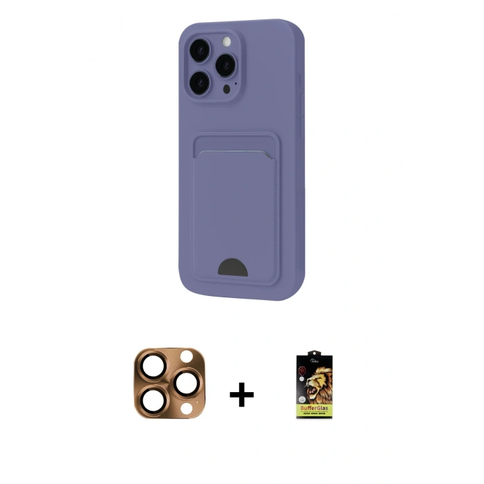 MARSİLYAN™- iPhone 16 Pro Max Kılıf Vadi Çizgi Prime - Siyah Buffer Cam Ekran Koruyucu + Pers Alüminyum Kamera Lens - CLTM