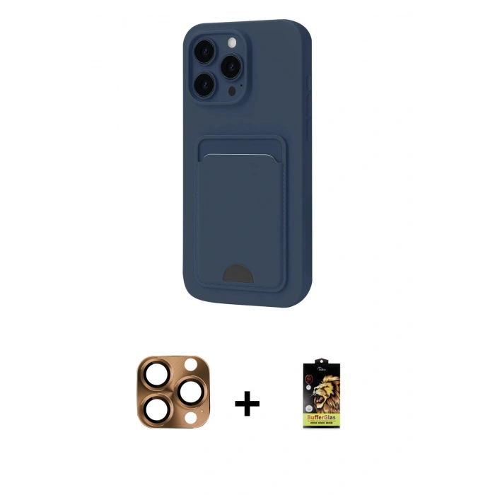 MARSİLYAN™- iPhone 16 Pro Max Kılıf Vadi Çizgi Prime - Siyah Buffer Cam Ekran Koruyucu + Pers Alüminyum Kamera Lens - CLTM