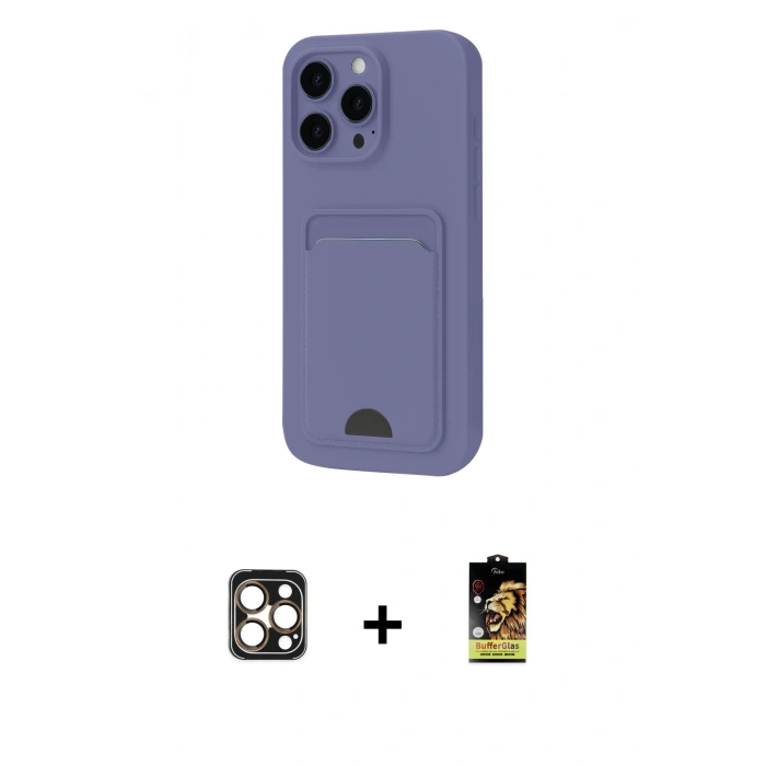 MARSİLYAN™- iPhone 16 Pro Max Kılıf Vadi Çizgi Prime - Siyah Buffer Cam Ekran Koruyucu + PVD Metal Kamera Lens - GD