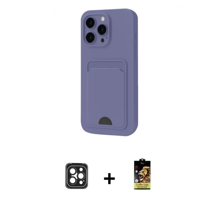 MARSİLYAN™- iPhone 16 Pro Max Kılıf Vadi Çizgi Prime - Siyah Buffer Cam Ekran Koruyucu + PVD Metal Kamera Lens - SH
