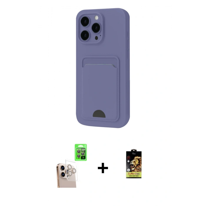 MARSİLYAN™- iPhone 16 Pro Max Kılıf Vadi Çizgi Prime - Siyah Buffer Cam Ekran Koruyucu + Raze Metal Kamera Lens - NLGY