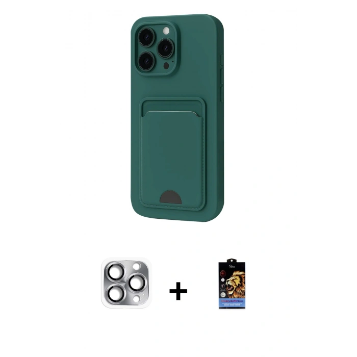 MARSİLYAN™- iPhone 16 Pro Max Kılıf Vadi Çizgi Prime - Siyah Buffer Hayalet Cam Ekran Koruyucu + Pers Alüminyum Kamera Lens - GI