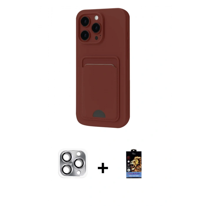 MARSİLYAN™- iPhone 16 Pro Max Kılıf Vadi Çizgi Prime - Siyah Buffer Hayalet Cam Ekran Koruyucu + Pers Alüminyum Kamera Lens - GI