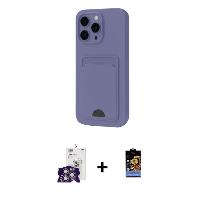 MARSİLYAN™- iPhone 16 Pro Max Kılıf Vadi Çizgi Prime - Siyah Buffer Hayalet Cam Ekran Koruyucu + Gümüş Bilvis Titan Kamera Lens