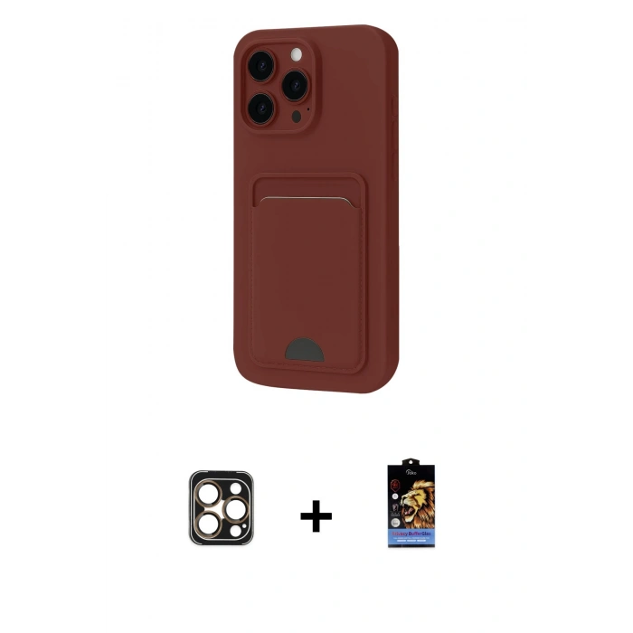 MARSİLYAN™- iPhone 16 Pro Max Kılıf Vadi Çizgi Prime - Siyah Buffer Hayalet Cam Ekran Koruyucu + PVD Metal Kamera Lens - GD