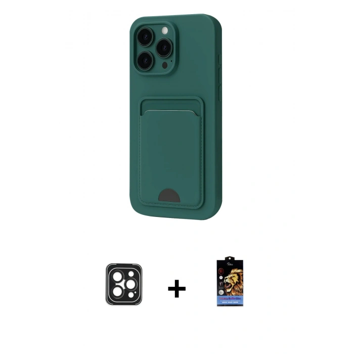 MARSİLYAN™- iPhone 16 Pro Max Kılıf Vadi Çizgi Prime - Siyah Buffer Hayalet Cam Ekran Koruyucu + PVD Metal Kamera Lens - SH