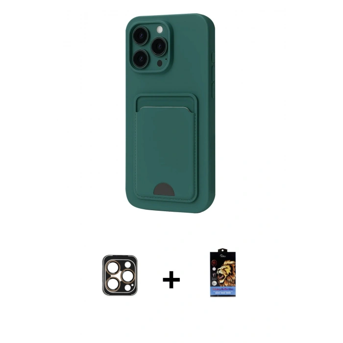 MARSİLYAN™- iPhone 16 Pro Max Kılıf Vadi Çizgi Prime - Siyah Buffer Hayalet Cam Ekran Koruyucu + PVD Metal Kamera Lens - GD