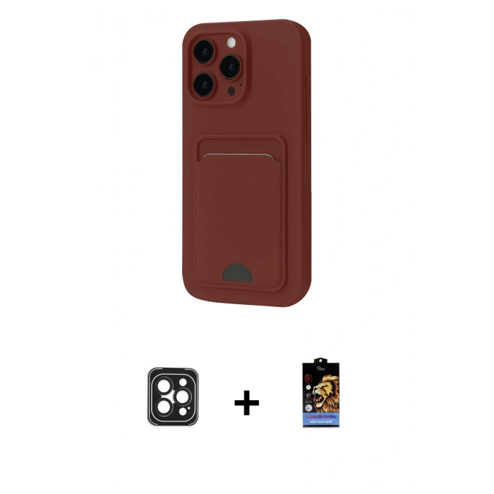 MARSİLYAN™- iPhone 16 Pro Max Kılıf Vadi Çizgi Prime - Siyah Buffer Hayalet Cam Ekran Koruyucu + PVD Metal Kamera Lens - SH
