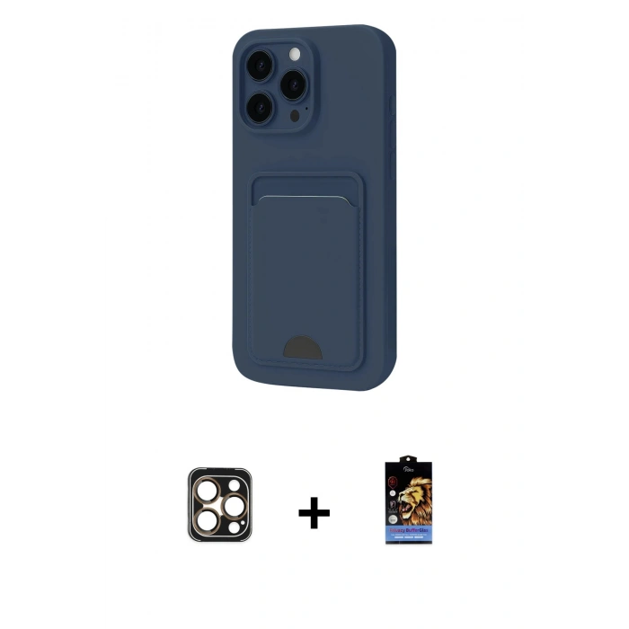 MARSİLYAN™- iPhone 16 Pro Max Kılıf Vadi Çizgi Prime - Siyah Buffer Hayalet Cam Ekran Koruyucu + PVD Metal Kamera Lens - GD