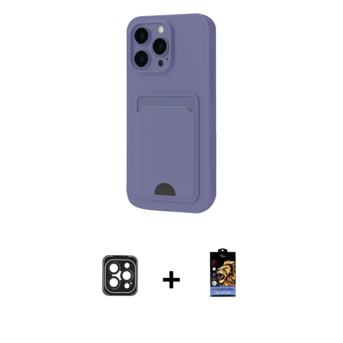 MARSİLYAN™- iPhone 16 Pro Max Kılıf Vadi Çizgi Prime - Siyah Buffer Hayalet Cam Ekran Koruyucu + PVD Metal Kamera Lens - SH