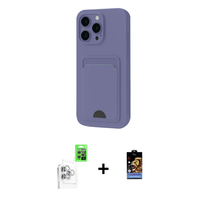 MARSİLYAN™- iPhone 16 Pro Max Kılıf Vadi Çizgi Prime - Siyah Buffer Hayalet Cam Ekran Koruyucu + Raze Metal Kamera Lens - BZ