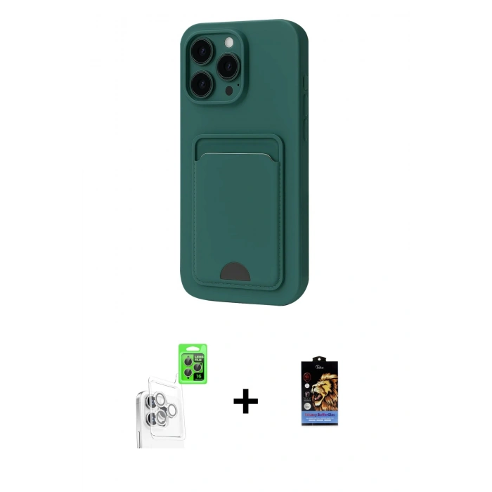 MARSİLYAN™- iPhone 16 Pro Max Kılıf Vadi Çizgi Prime - Siyah Buffer Hayalet Cam Ekran Koruyucu + Raze Metal Kamera Lens - BZ