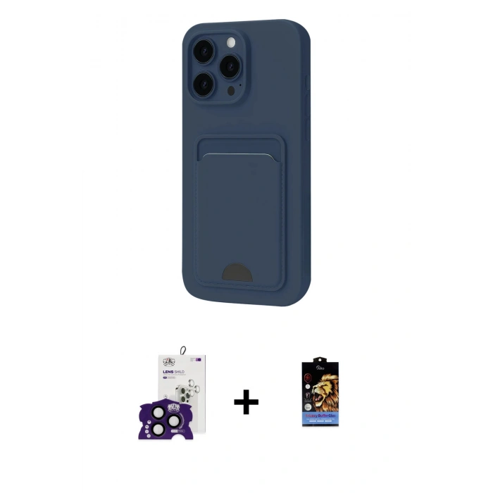 MARSİLYAN™- iPhone 16 Pro Max Kılıf Vadi Çizgi Prime - Siyah Buffer Hayalet Cam Ekran Koruyucu + Siyah Bilvis Titan Kamera Lens