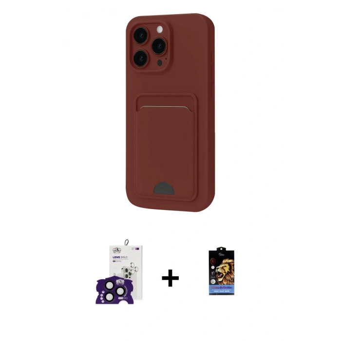 MARSİLYAN™- iPhone 16 Pro Max Kılıf Vadi Çizgi Prime - Siyah Buffer Hayalet Cam Ekran Koruyucu + Siyah Bilvis Titan Kamera Lens