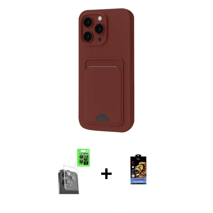 MARSİLYAN™- iPhone 16 Pro Max Kılıf Vadi Çizgi Prime - Siyah Buffer Hayalet Cam Ekran Koruyucu + Raze Metal Kamera Lens - SH