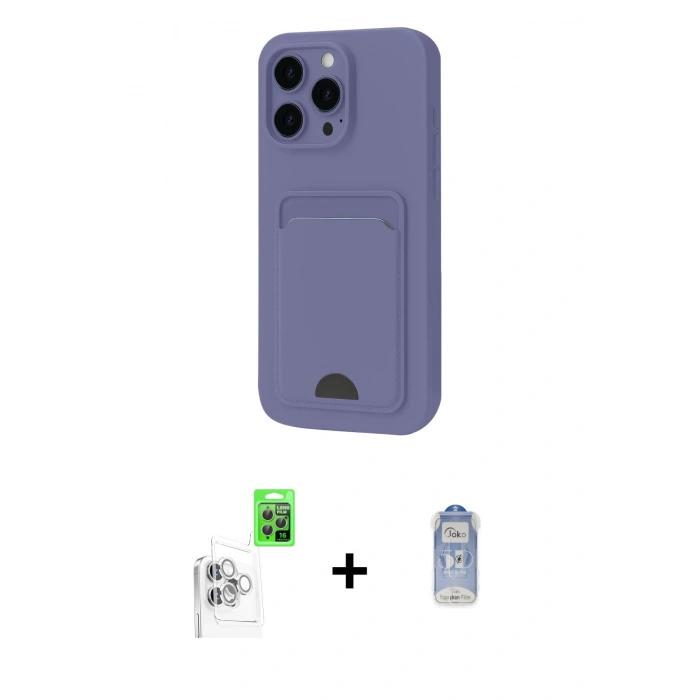 MARSİLYAN™- iPhone 16 Pro Max Kılıf Vadi Çizgi Prime - Siyah Joko Magic 5D Cam + Raze Metal Kamera Lens - BZ