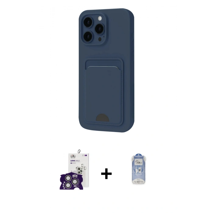 MARSİLYAN™- iPhone 16 Pro Max Kılıf Vadi Çizgi Prime - Siyah Joko Magic 5D Cam + Bilvis Titan Kamera Lens - GS