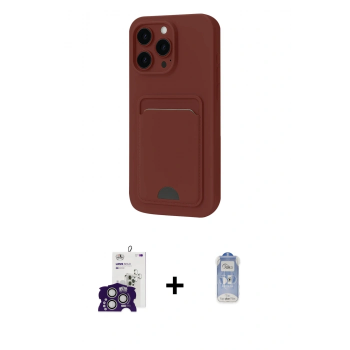 MARSİLYAN™- iPhone 16 Pro Max Kılıf Vadi Çizgi Prime - Siyah Joko Magic 5D Cam + Bilvis Titan Kamera Lens - GS