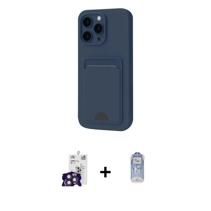 MARSİLYAN™- iPhone 16 Pro Max Kılıf Vadi Çizgi Prime - Siyah Joko Magic 5D Cam + Bilvis Titan Kamera Lens - TMGI