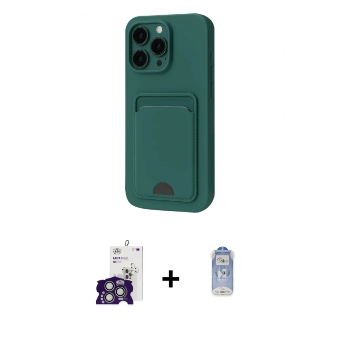 MARSİLYAN™- iPhone 16 Pro Max Kılıf Vadi Çizgi Prime - Siyah Joko Magic 5D Cam + Bilvis Titan Kamera Lens - GS