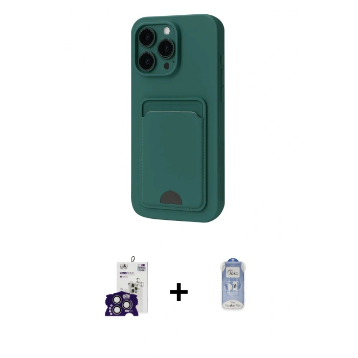 MARSİLYAN™- iPhone 16 Pro Max Kılıf Vadi Çizgi Prime - Siyah Joko Magic 5D Cam + Bilvis Titan Kamera Lens - TMGI