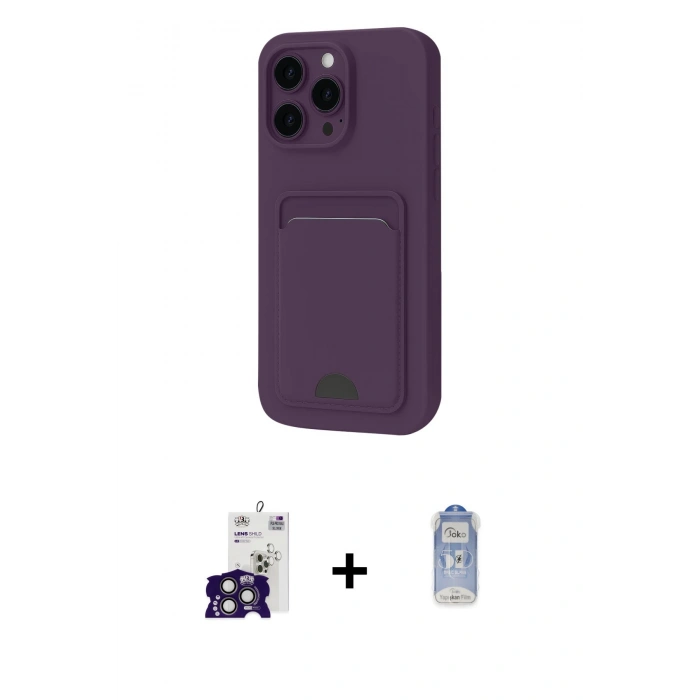 MARSİLYAN™- iPhone 16 Pro Max Kılıf Vadi Çizgi Prime - Siyah Joko Magic 5D Cam + Bilvis Titan Kamera Lens - TMGI