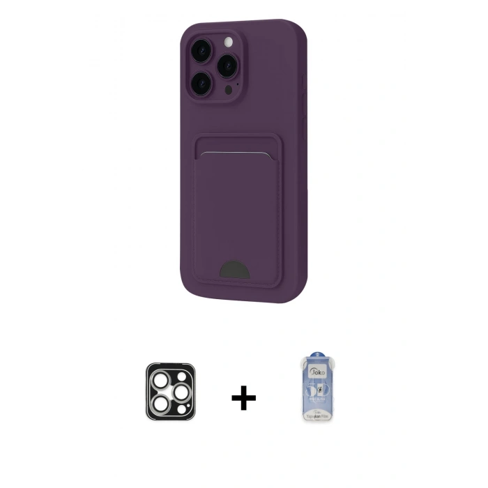 MARSİLYAN™- iPhone 16 Pro Max Kılıf Vadi Çizgi Prime - Siyah Joko Magic 5D Cam + PVD Metal Kamera Lens - GS