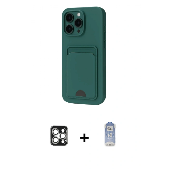 MARSİLYAN™- iPhone 16 Pro Max Kılıf Vadi Çizgi Prime - Siyah Joko Magic 5D Cam + PVD Metal Kamera Lens - GS