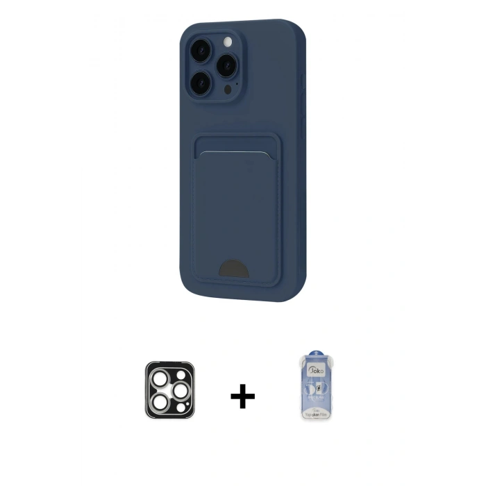 MARSİLYAN™- iPhone 16 Pro Max Kılıf Vadi Çizgi Prime - Siyah Joko Magic 5D Cam + PVD Metal Kamera Lens - GS
