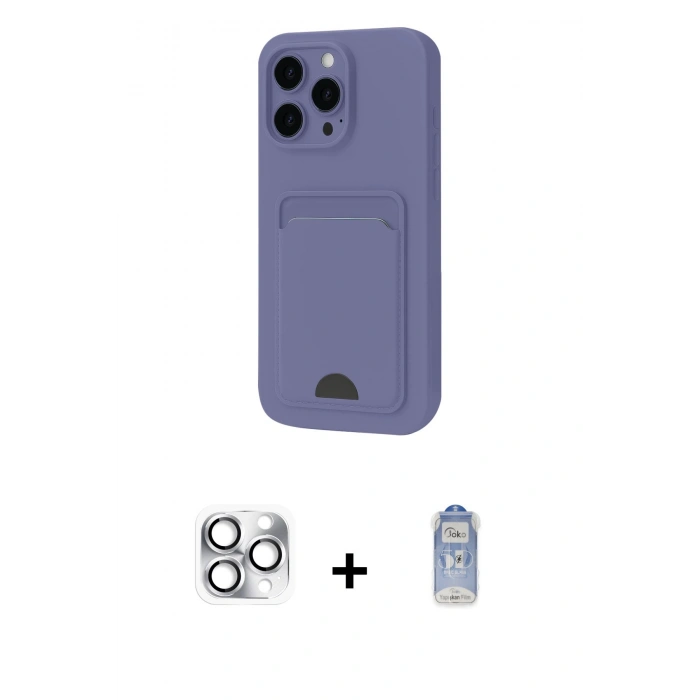 MARSİLYAN™- iPhone 16 Pro Max Kılıf Vadi Çizgi Prime - Siyah Joko Magic 5D Cam + Pers Alüminyum Kamera Lens - GS