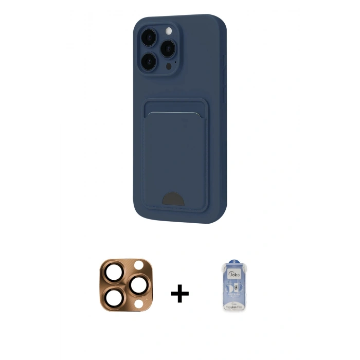 MARSİLYAN™- iPhone 16 Pro Max Kılıf Vadi Çizgi Prime - Siyah Joko Magic 5D Cam + Pers Alüminyum Kamera Lens - CLTM