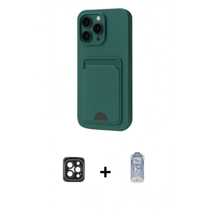 MARSİLYAN™- iPhone 16 Pro Max Kılıf Vadi Çizgi Prime - Siyah Joko Magic 5D Cam + PVD Metal Kamera Lens - SH