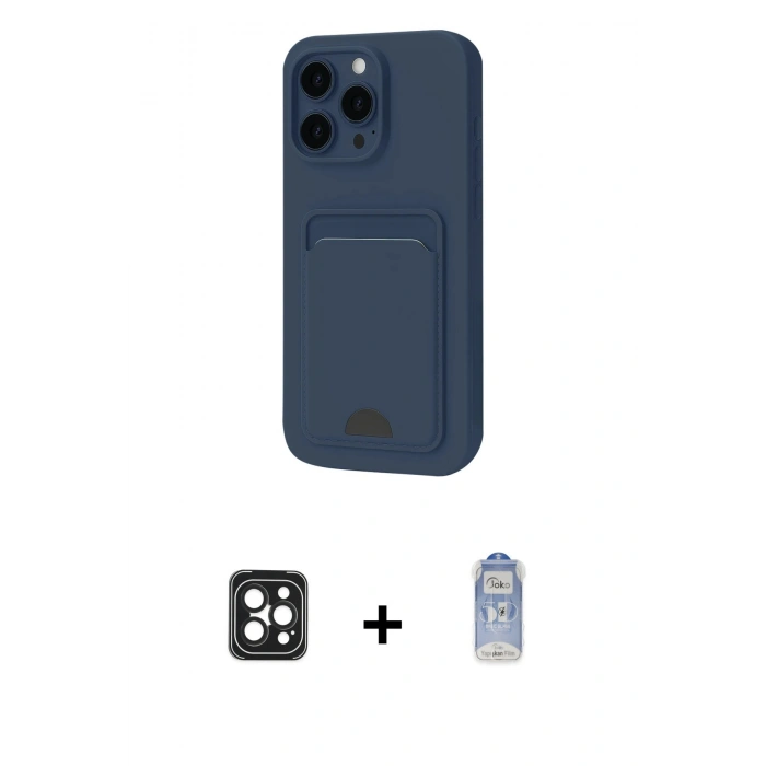 MARSİLYAN™- iPhone 16 Pro Max Kılıf Vadi Çizgi Prime - Siyah Joko Magic 5D Cam + PVD Metal Kamera Lens - SH
