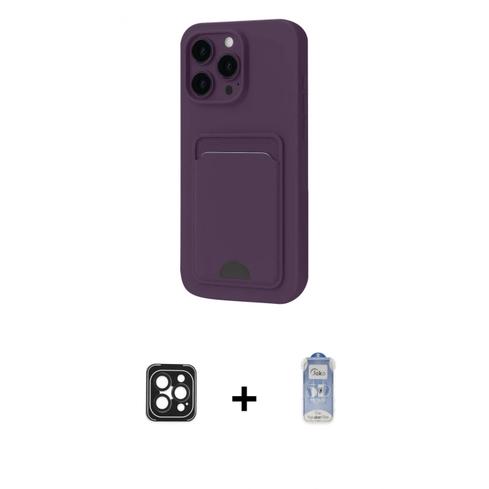 MARSİLYAN™- iPhone 16 Pro Max Kılıf Vadi Çizgi Prime - Siyah Joko Magic 5D Cam + PVD Metal Kamera Lens - SH