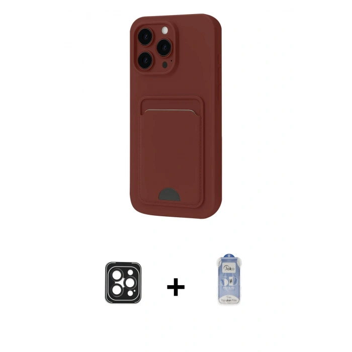 MARSİLYAN™- iPhone 16 Pro Max Kılıf Vadi Çizgi Prime - Siyah Joko Magic 5D Cam + PVD Metal Kamera Lens - SH