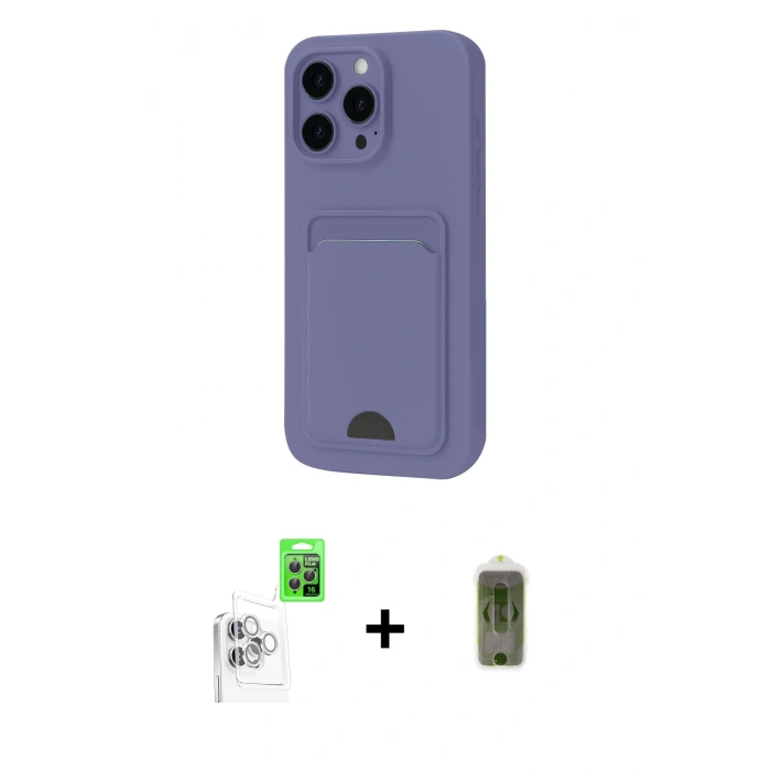 MARSİLYAN™- iPhone 16 Pro Max Kılıf Vadi Çizgi Prime - Siyah Joko Magic 5D Hayalet Cam + Beyaz Raze Metal Kamera Lens