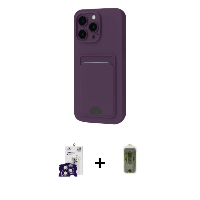 MARSİLYAN™- iPhone 16 Pro Max Kılıf Vadi Çizgi Prime - Siyah Joko Magic 5D Hayalet Cam + Bilvis Titan Kamera Lens - TMGI