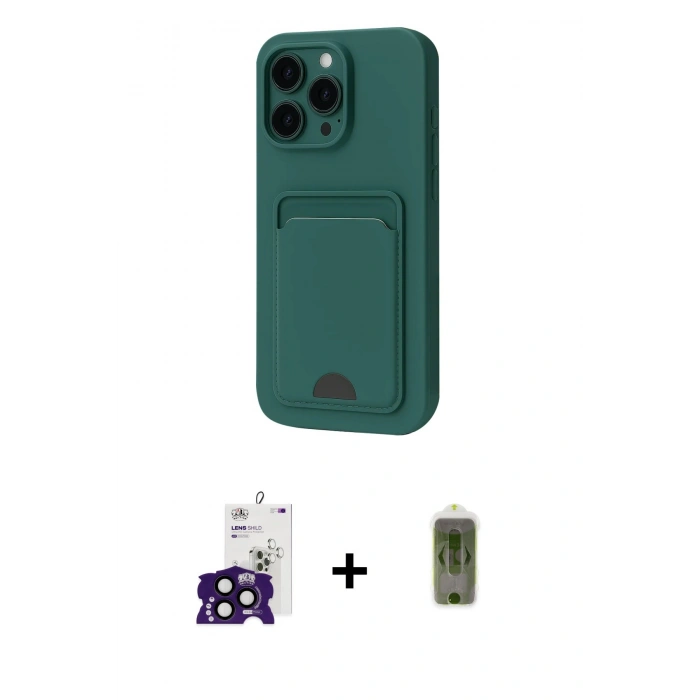 MARSİLYAN™- iPhone 16 Pro Max Kılıf Vadi Çizgi Prime - Siyah Joko Magic 5D Hayalet Cam + Bilvis Titan Kamera Lens - SH
