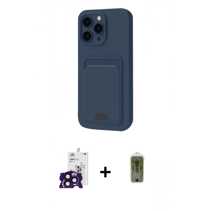 MARSİLYAN™- iPhone 16 Pro Max Kılıf Vadi Çizgi Prime - Siyah Joko Magic 5D Hayalet Cam + Bilvis Titan Kamera Lens - SH